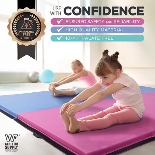 10' x 4' 4-Fold Folding Exercise Mat with Carrying Handles & Velcro Design I770