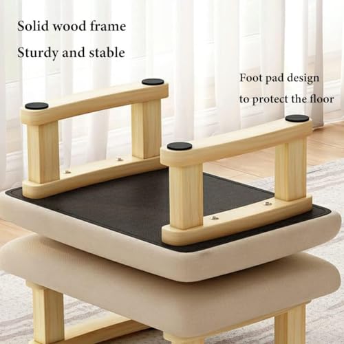 Small Footstool Ottoman with Wooden Legs K940