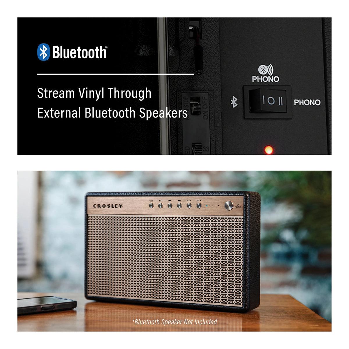 Vinyl Record Player with Bluetooth Speakers S368126