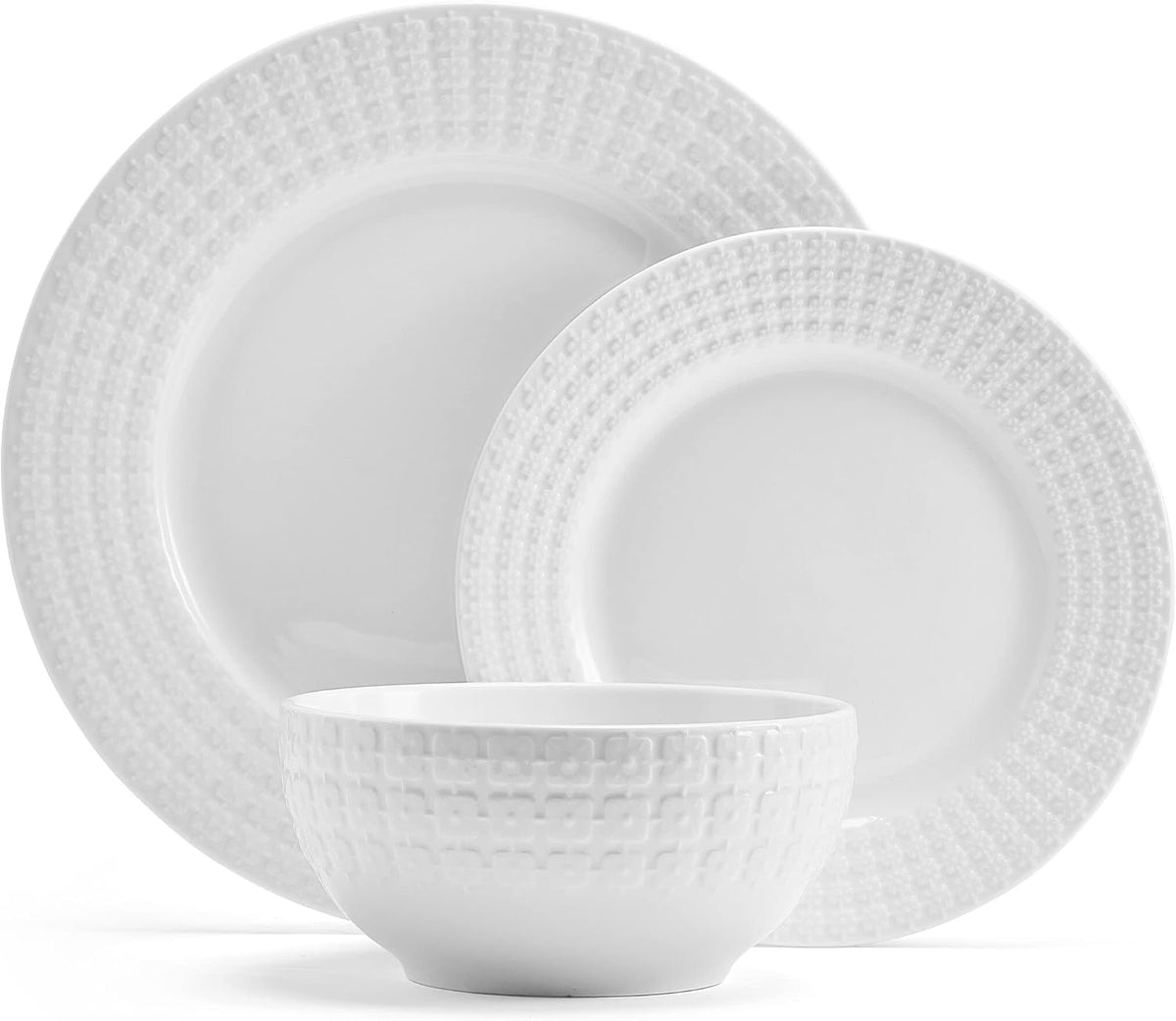 12 Piece White Dinnerware Set K84343