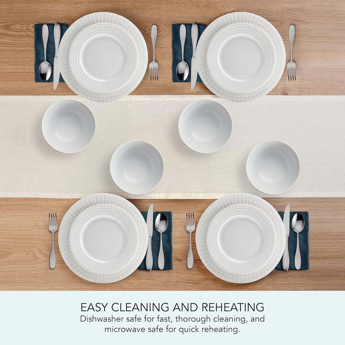 12 Piece White Dinnerware Set K84343