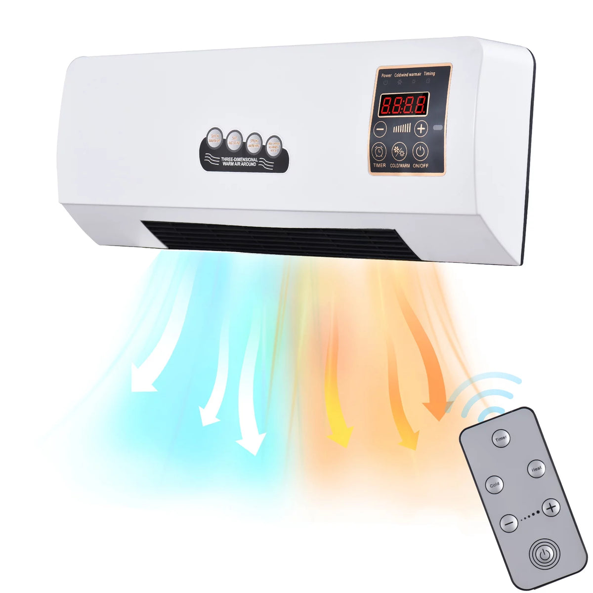1800W Heater and Air Conditioner Combo, 2-in-1 Electric Cooling and Heating Fan with Remote Control X845337