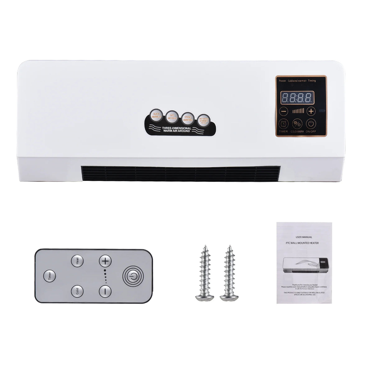 1800W Heater and Air Conditioner Combo, 2-in-1 Electric Cooling and Heating Fan with Remote Control X845337