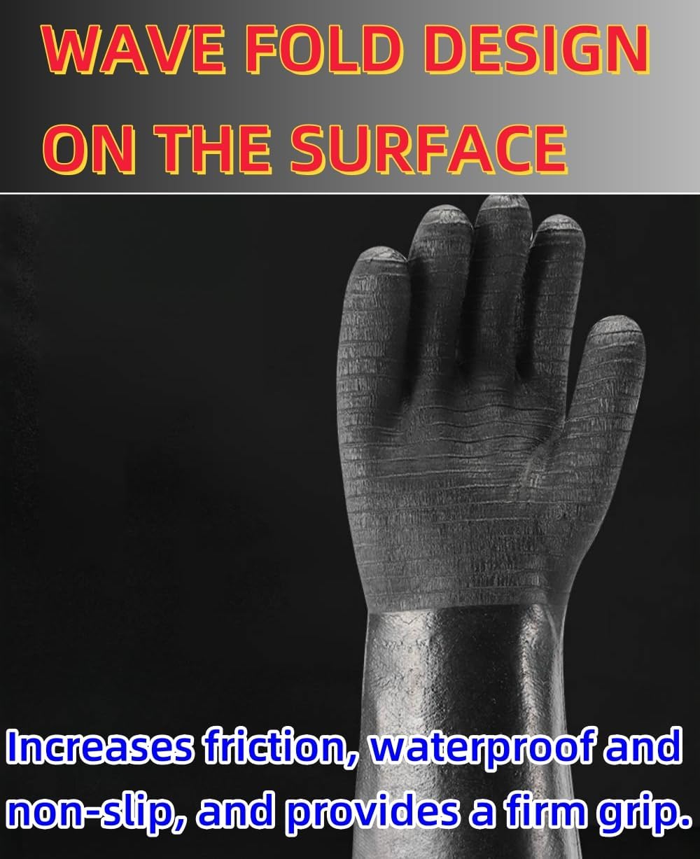 Extreme Heat Resistant Gloves, Waterproof Long Sleeve, Oil Resistant Neoprene Coating (18 inches) A3150
