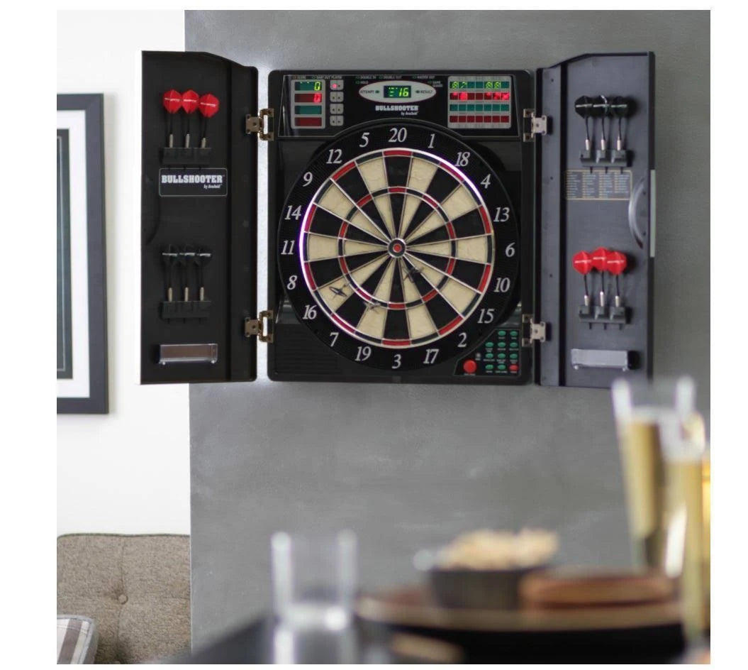 LED Electronic Dartboard Cabinet Set M214