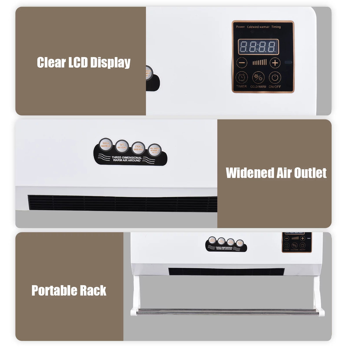 1800W Heater and Air Conditioner Combo, 2-in-1 Electric Cooling and Heating Fan with Remote Control X845337