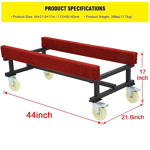 1300 LBS Capacity Adjustable Width Boat Dolly with Four Casters & Two Brakes X405