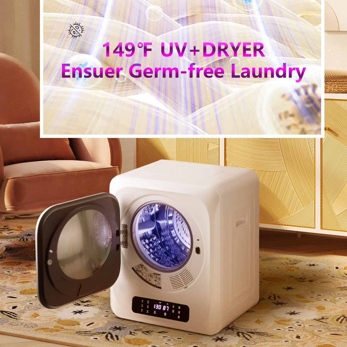 White 850W Portable Electric Cloth Dryer C941