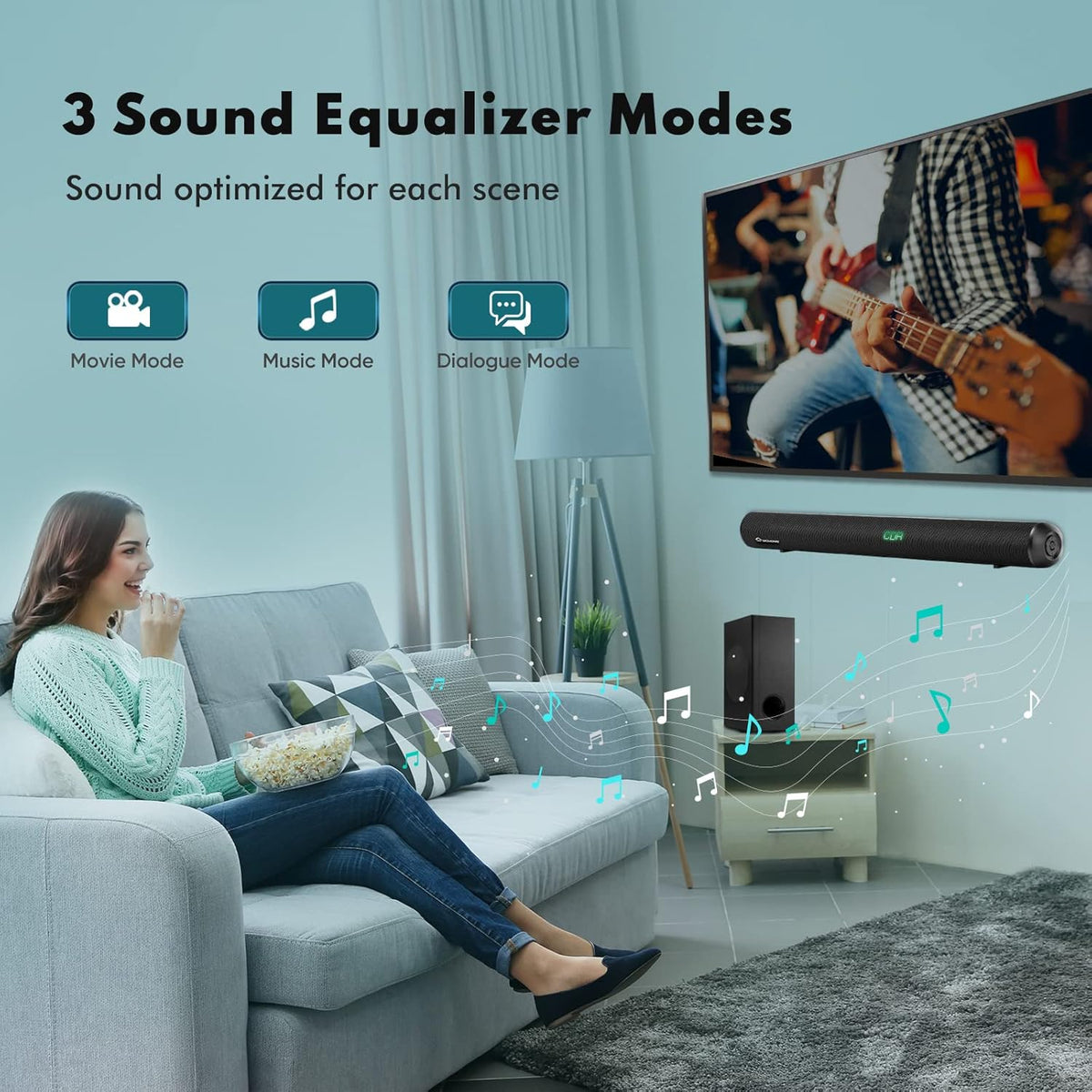 28-Inch 120W Sound Bar with Subwoofer and Wireless Bluetooth F407744