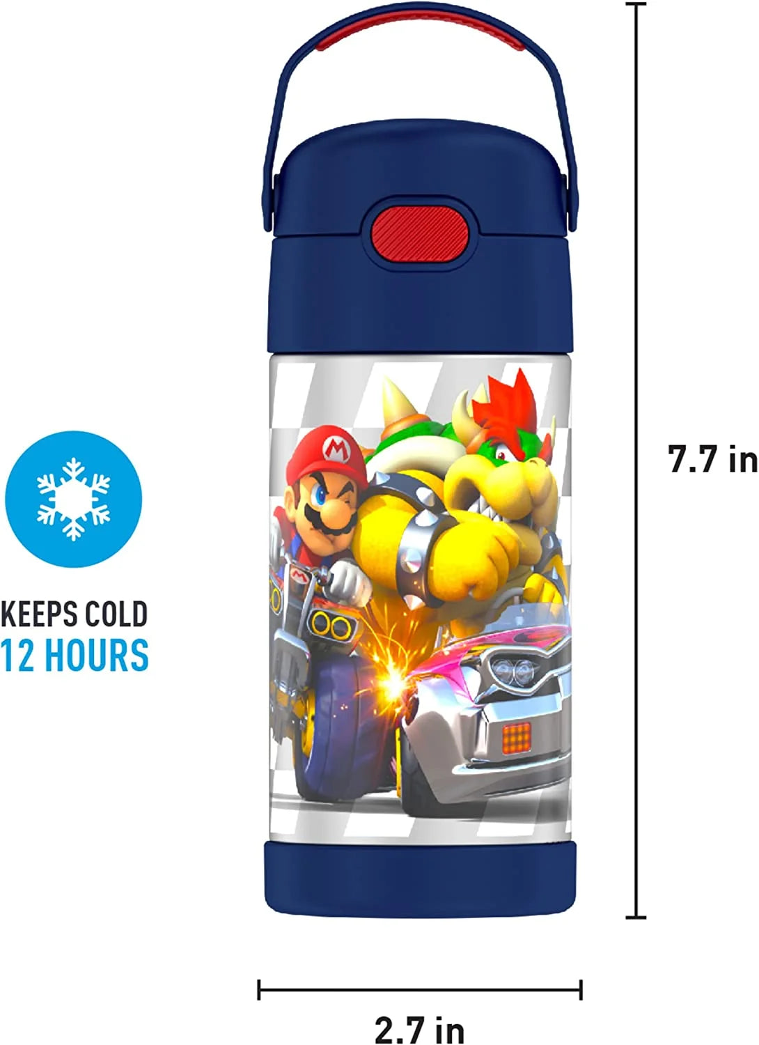 12 Ounce Stainless Steel Vacuum Insulated Kids Straw Bottle I337