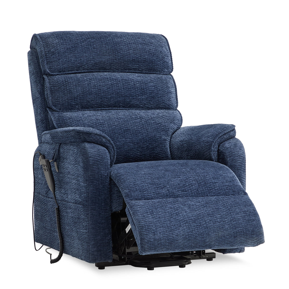 Blue Chenille Dual Motor Lift Recliner with Massage Heating R11519