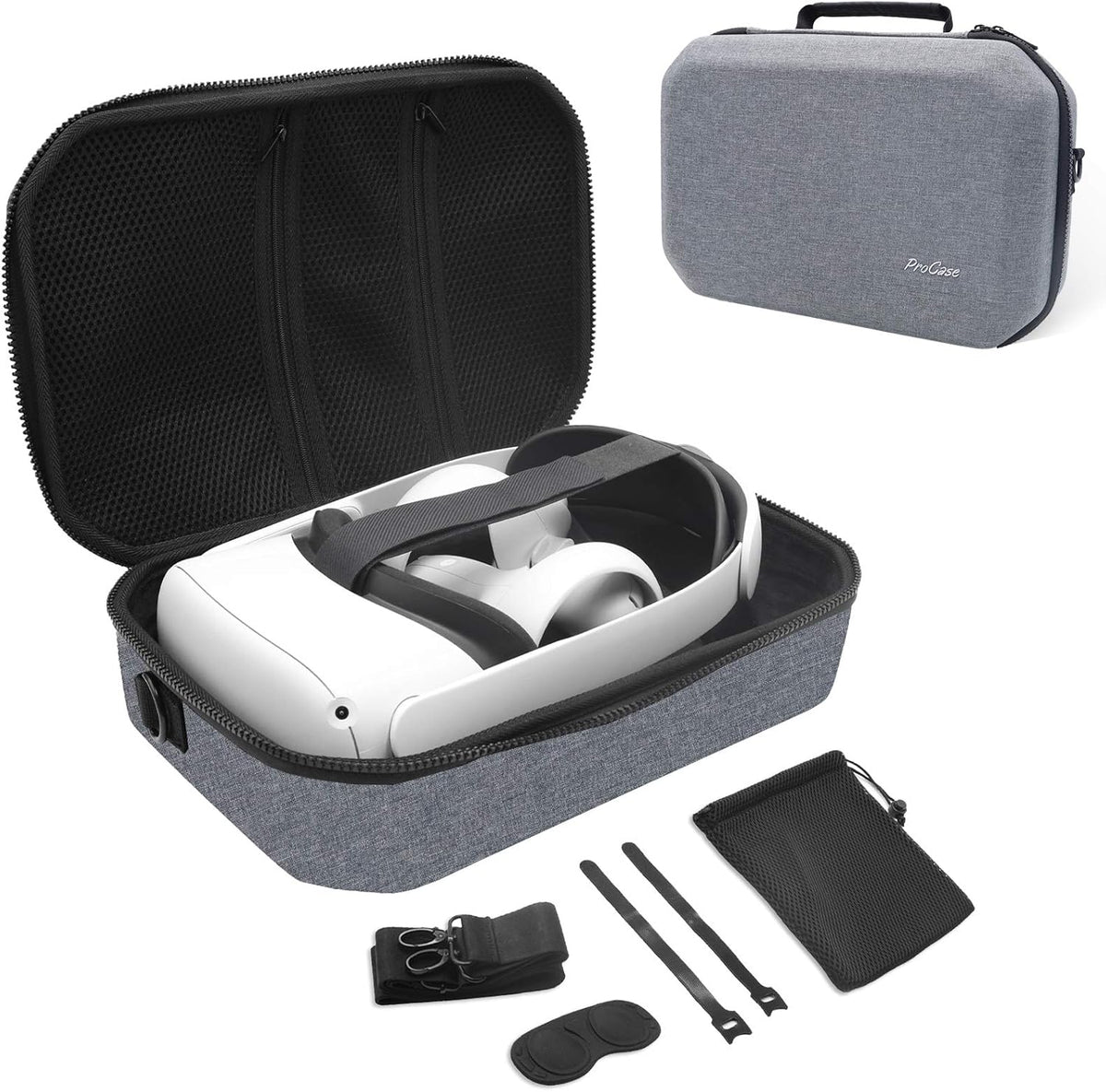 Hard Travel Case for VR Gaming Headset with Shoulder Strap - Black K792585