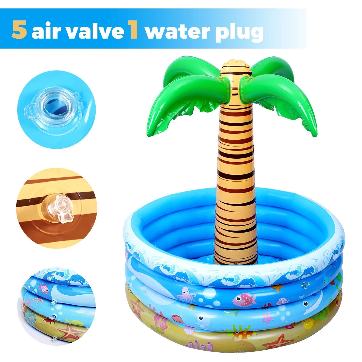 90x95cm Palm Tree Inflatable Cooler Drinking Holder I702