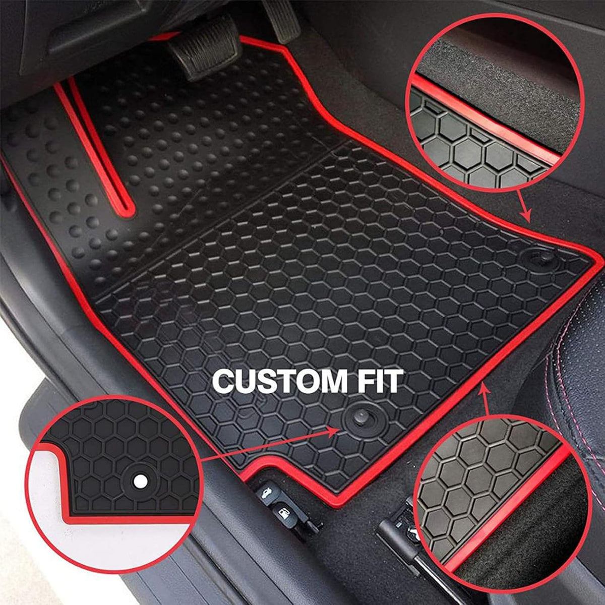 Black Rubber Car Floor Mats S4333