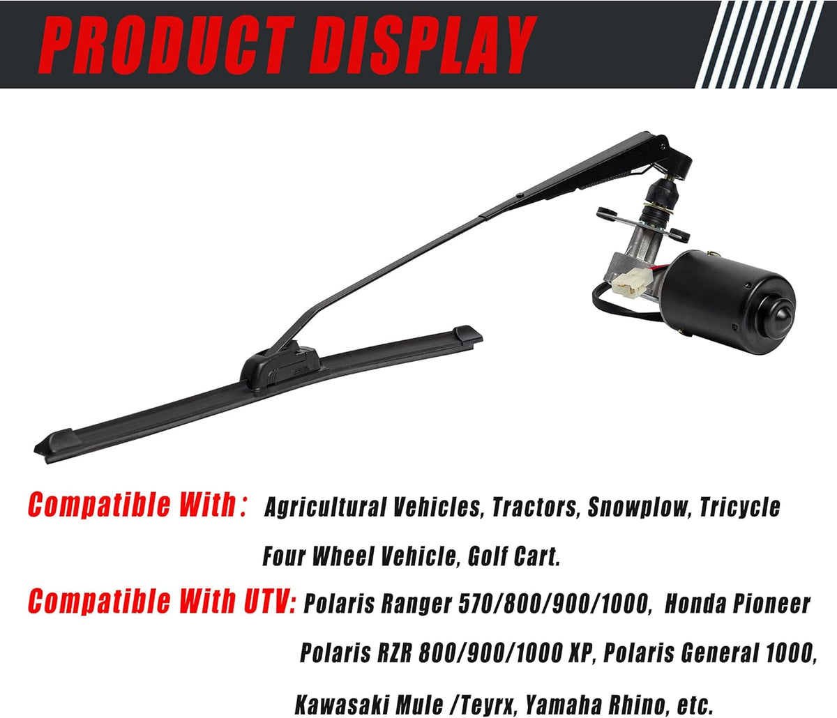 12V Electric Windshield Wiper Kit Pack of 2 A60411