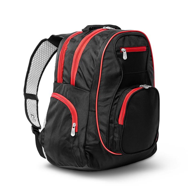 Black/Red Premium Color Trim Backpack B2191