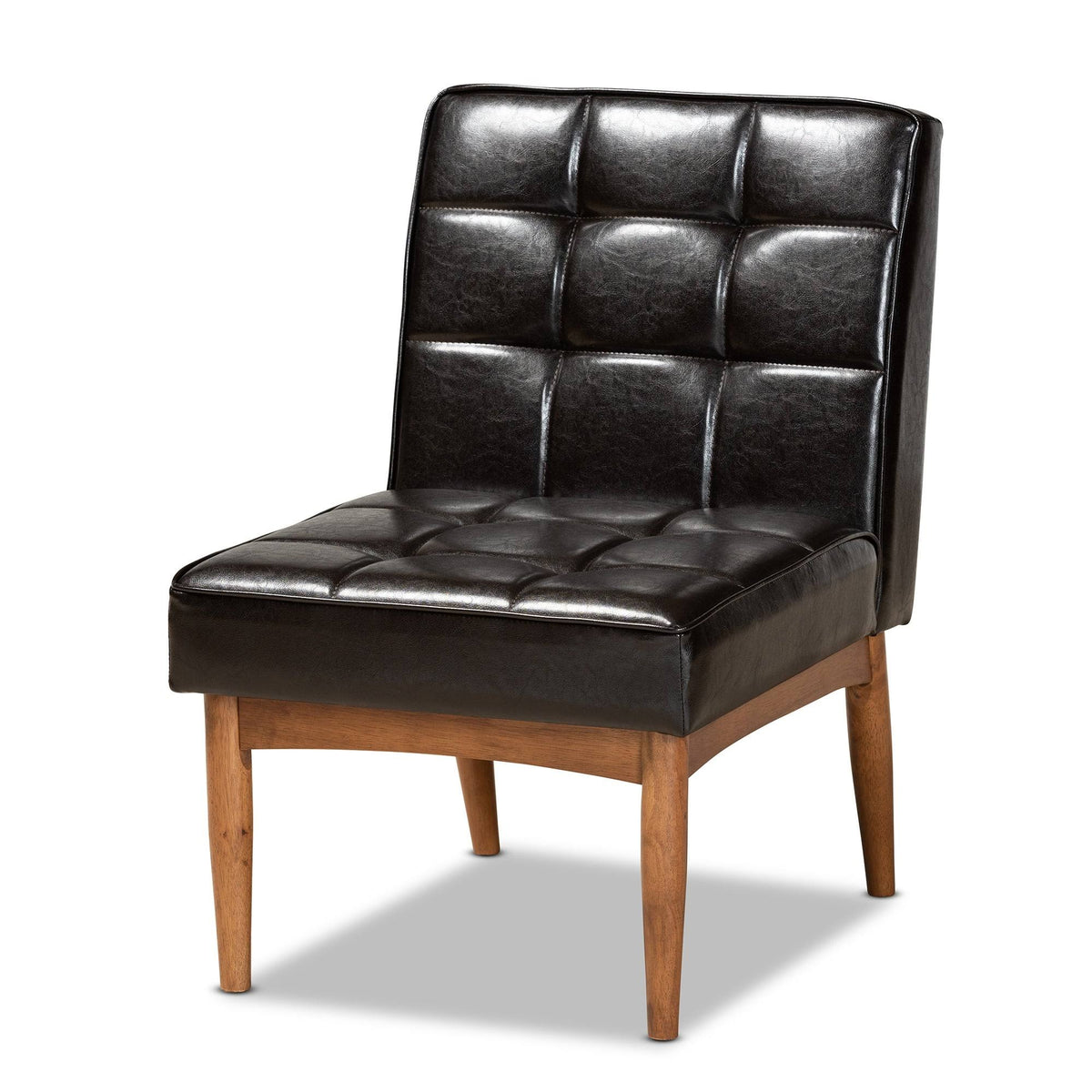 Dark Brown Mid-Century Modern Dining Chair U8992