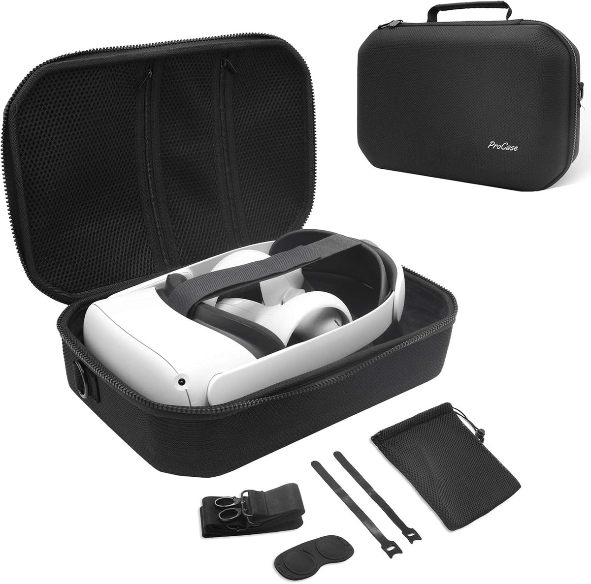 Hard Travel Case for VR Gaming Headset with Shoulder Strap - Black K792585