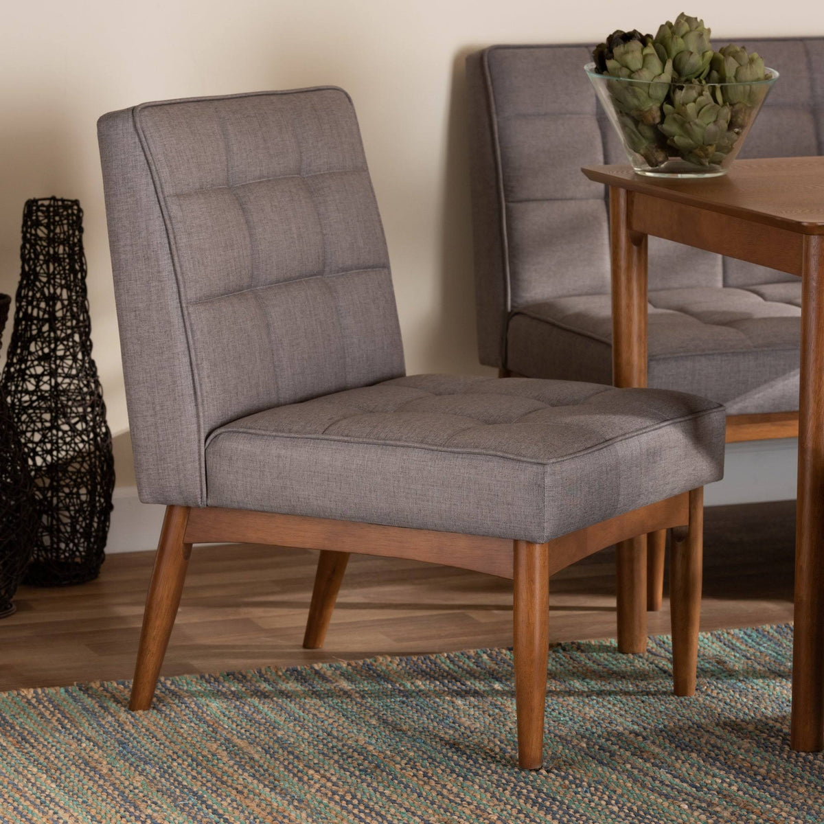 Dark Brown Mid-Century Modern Dining Chair U8992
