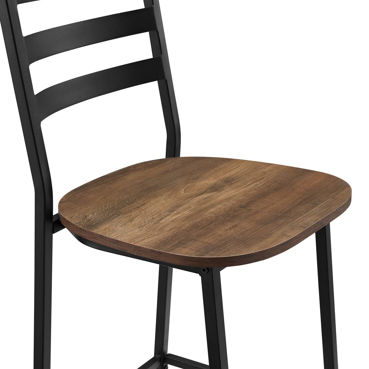 Set of 2 Industrial Farmhouse Slat Back Counter Height Barstools P835192