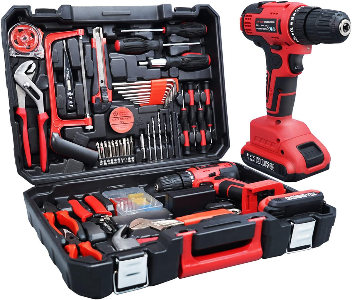 21V Brushless Cordless Drill Driver Kit with Case, 112pcs Bits Accessories X4663
