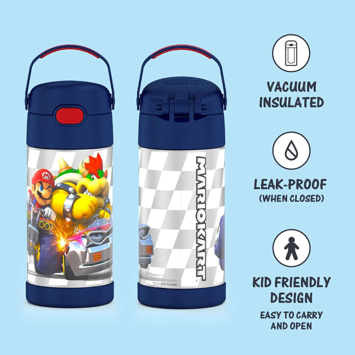 12 Ounce Stainless Steel Vacuum Insulated Kids Straw Bottle I337