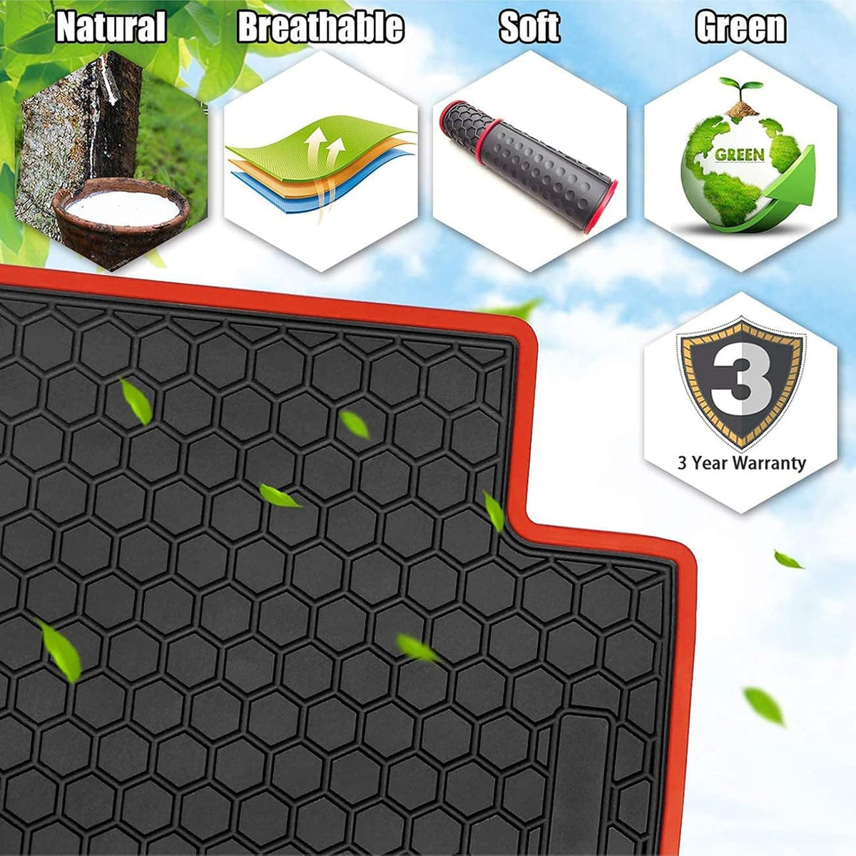 Black Rubber Car Floor Mats S4333