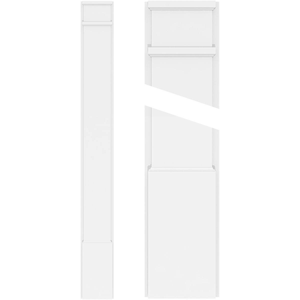 Plain PVC Pilaster with Decorative Capital & Base (Pair) J3847