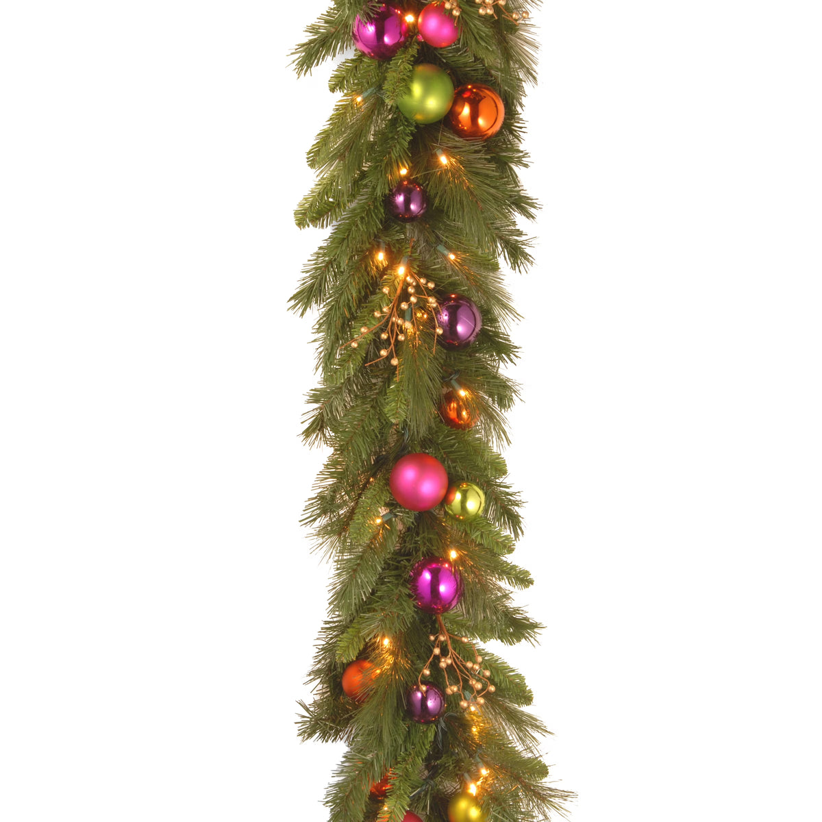 Pre-Lit Artificial Christmas Garland, Green, White Lights, 6 Feet F7758