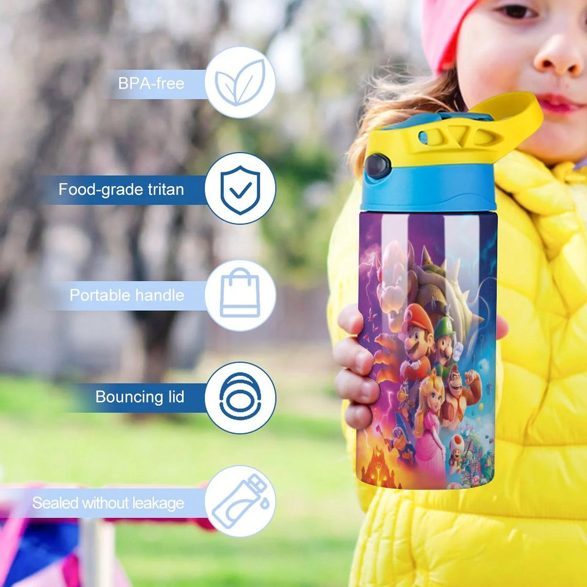 Insulated Stainless Steel Water Bottle with Straw K781