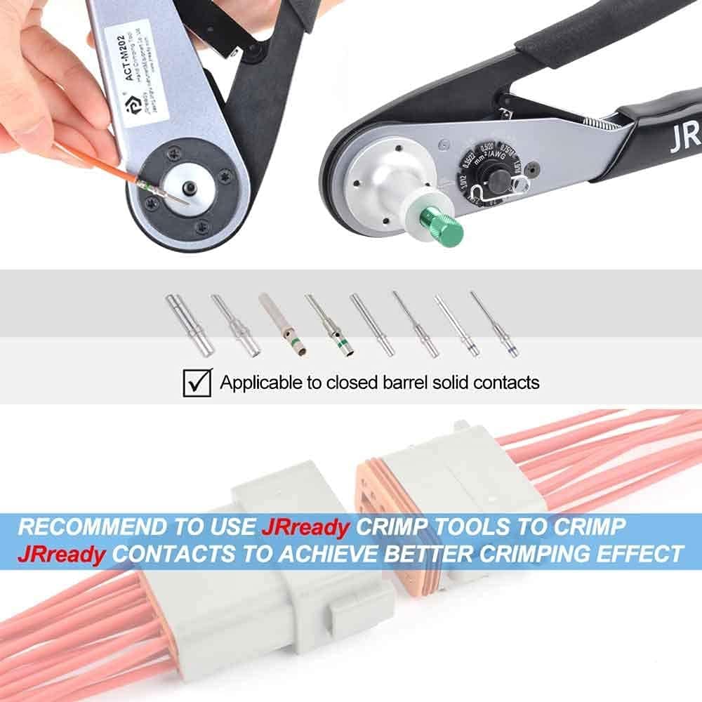 2 Pin Connector 10 Sets Gray Waterproof Electrical Wire Connector with Solid Contacts 14-20AWG V688