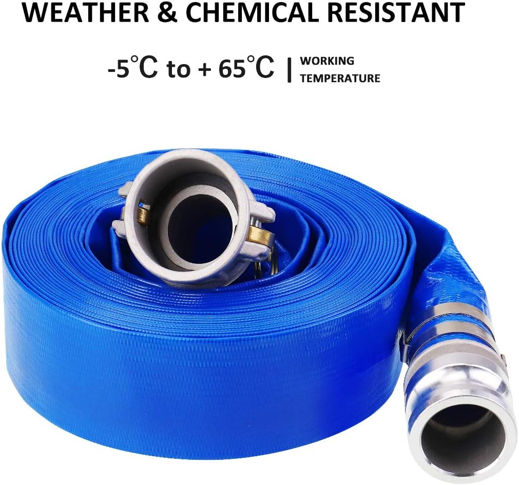 3 x 50' Blue PVC Backwash Hose with Aluminum Camlock Fittings Z822