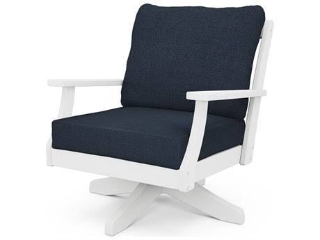 Mahogany Spiced Burlap Deep Seating Swivel Chair S1240