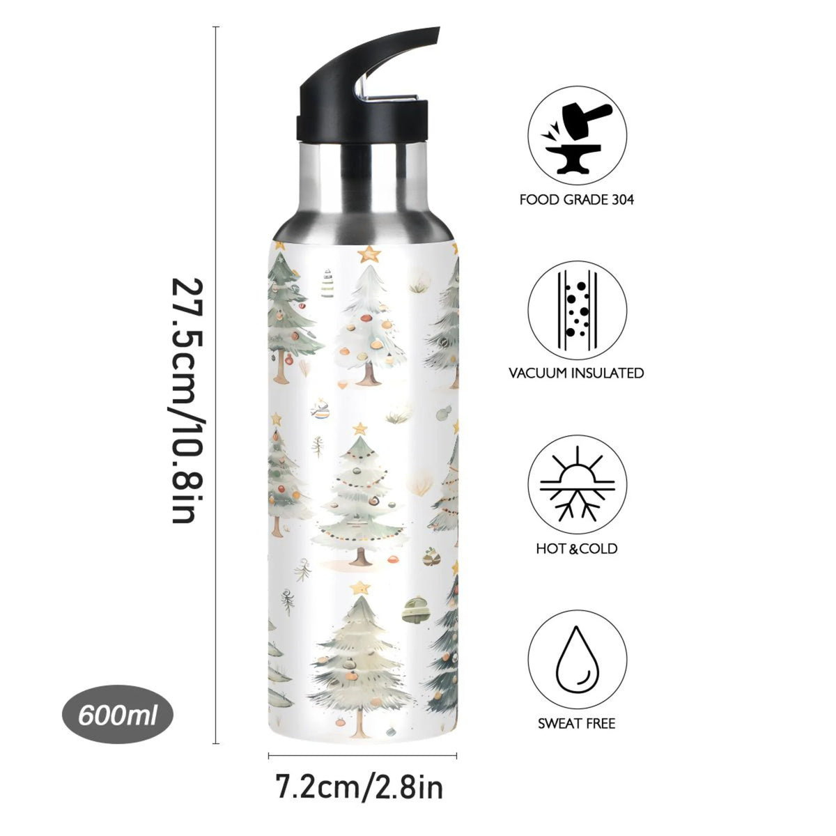 Stainless Steel Insulated Water Bottle with Straw Lid G419787