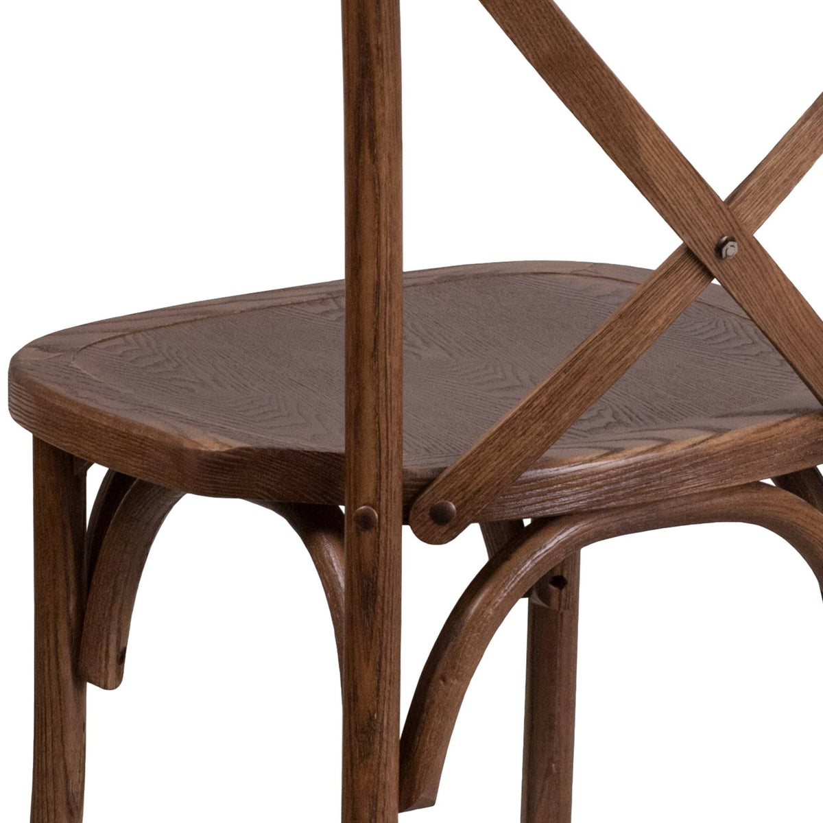 Stackable Wood Cross Back Chair, Pecan N149