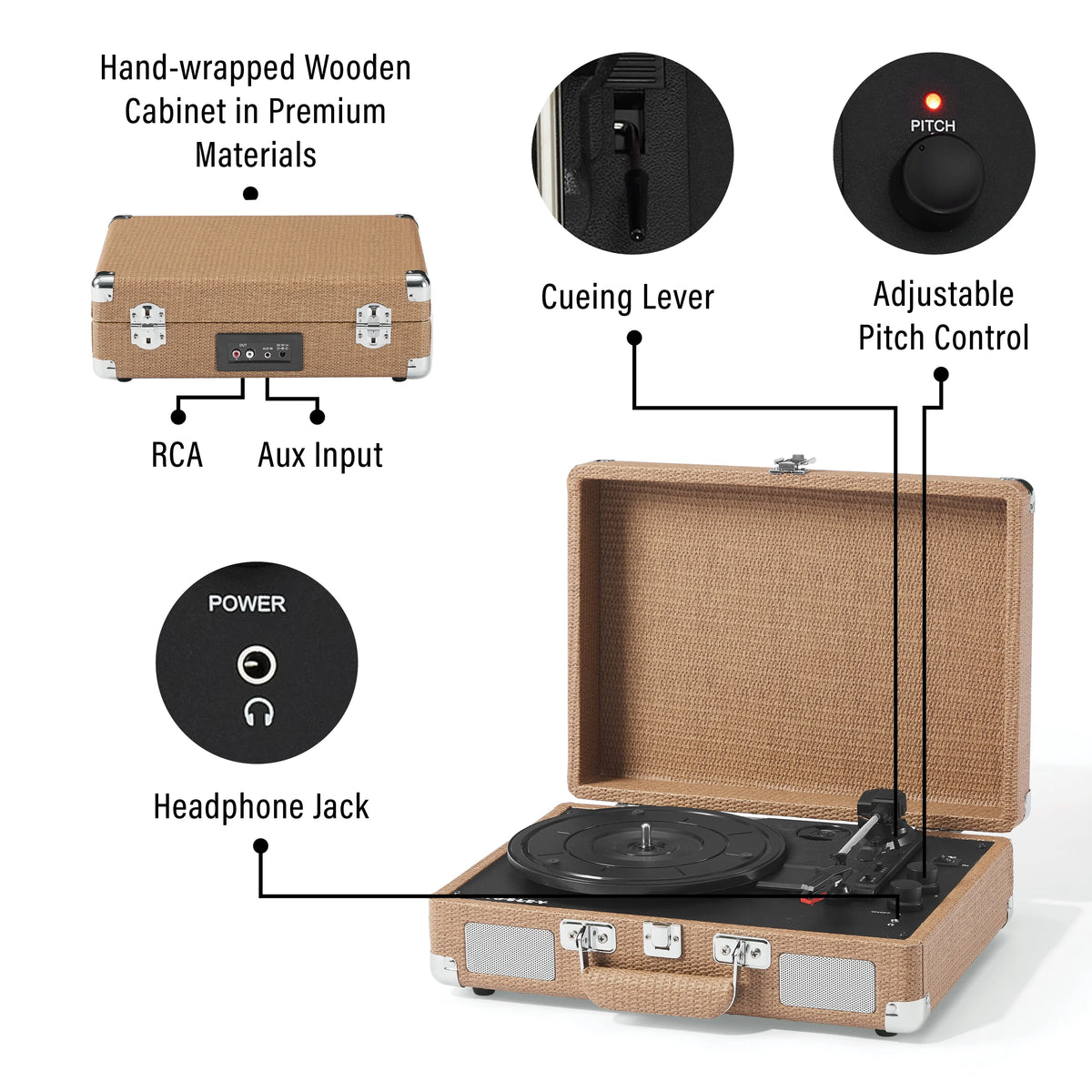 Vinyl Record Player with Bluetooth Speakers S368126
