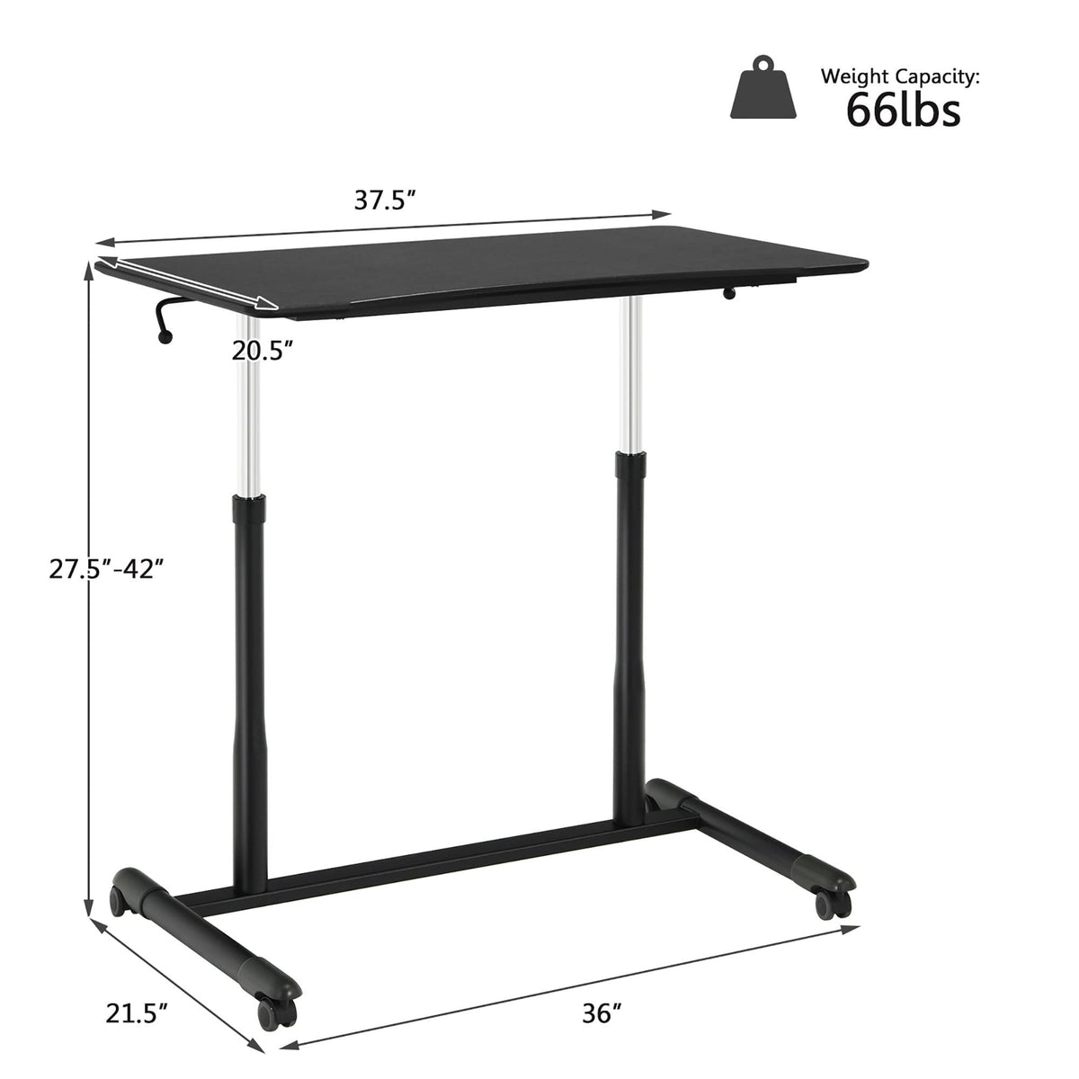 Black Height Adjustable Standing Desk V16431
