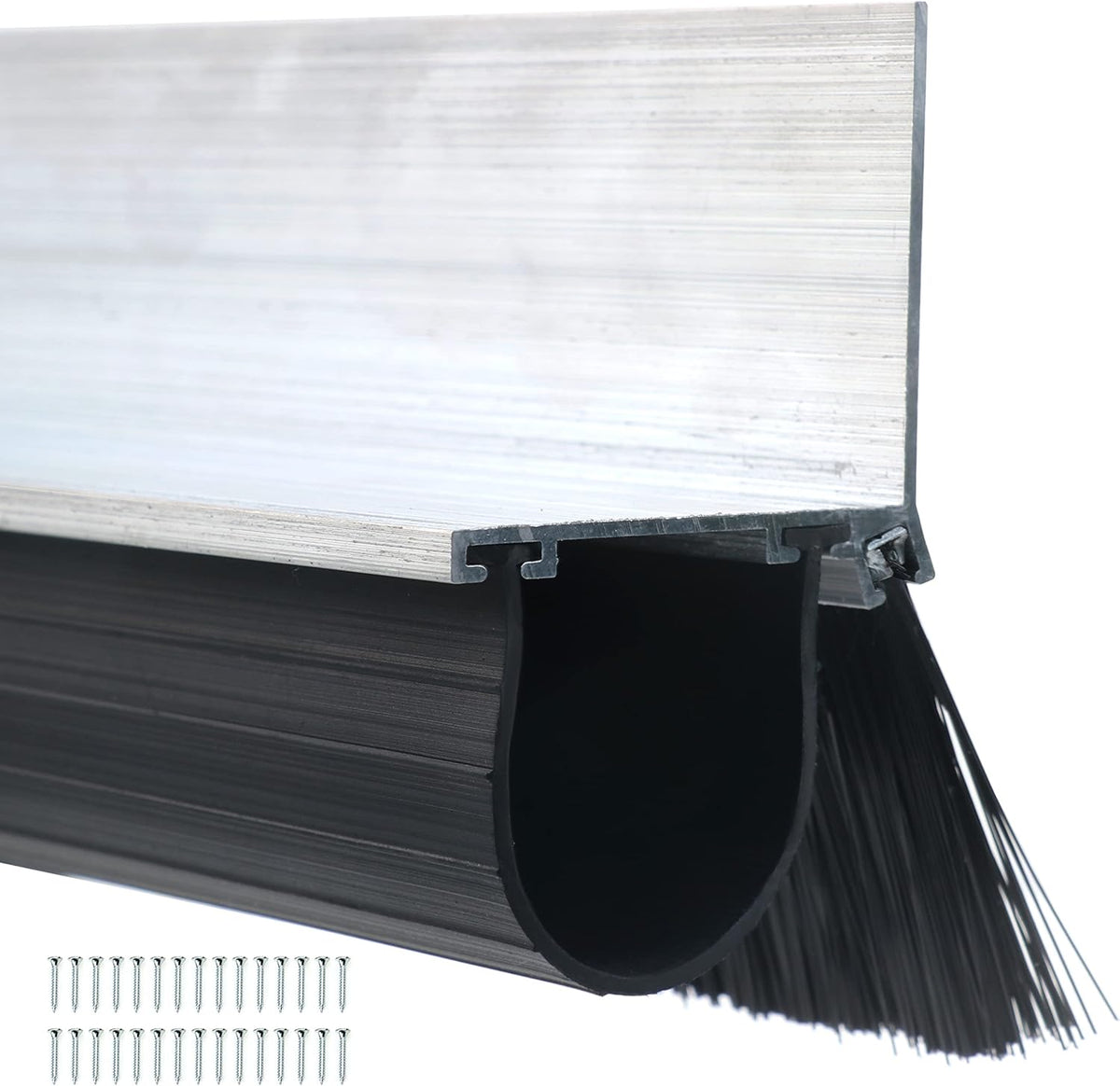 Heavy-Duty U Shape Bottom Rubber Garage Door Weather Stripping Kit (16.4ft) L7822