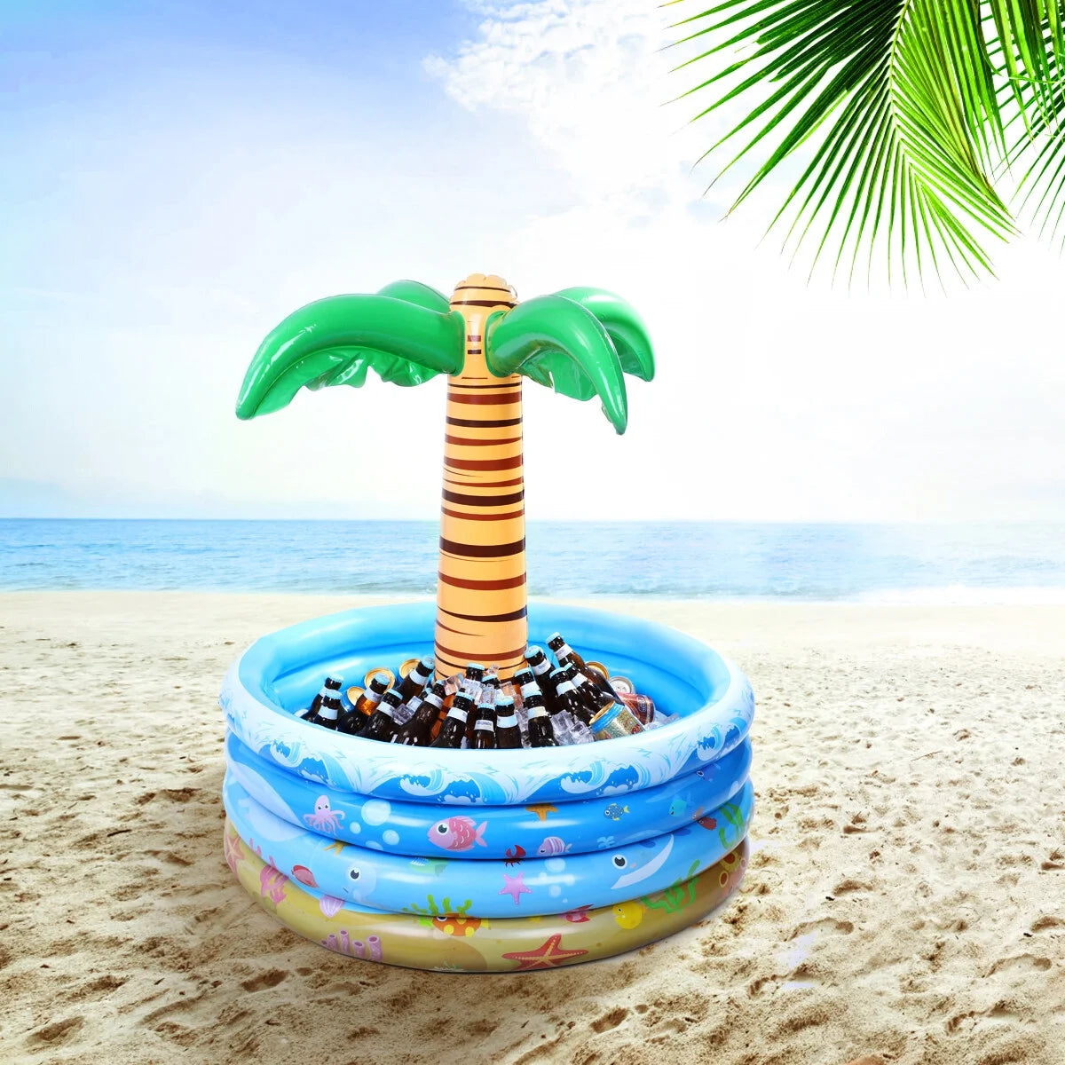 90x95cm Palm Tree Inflatable Cooler Drinking Holder I702