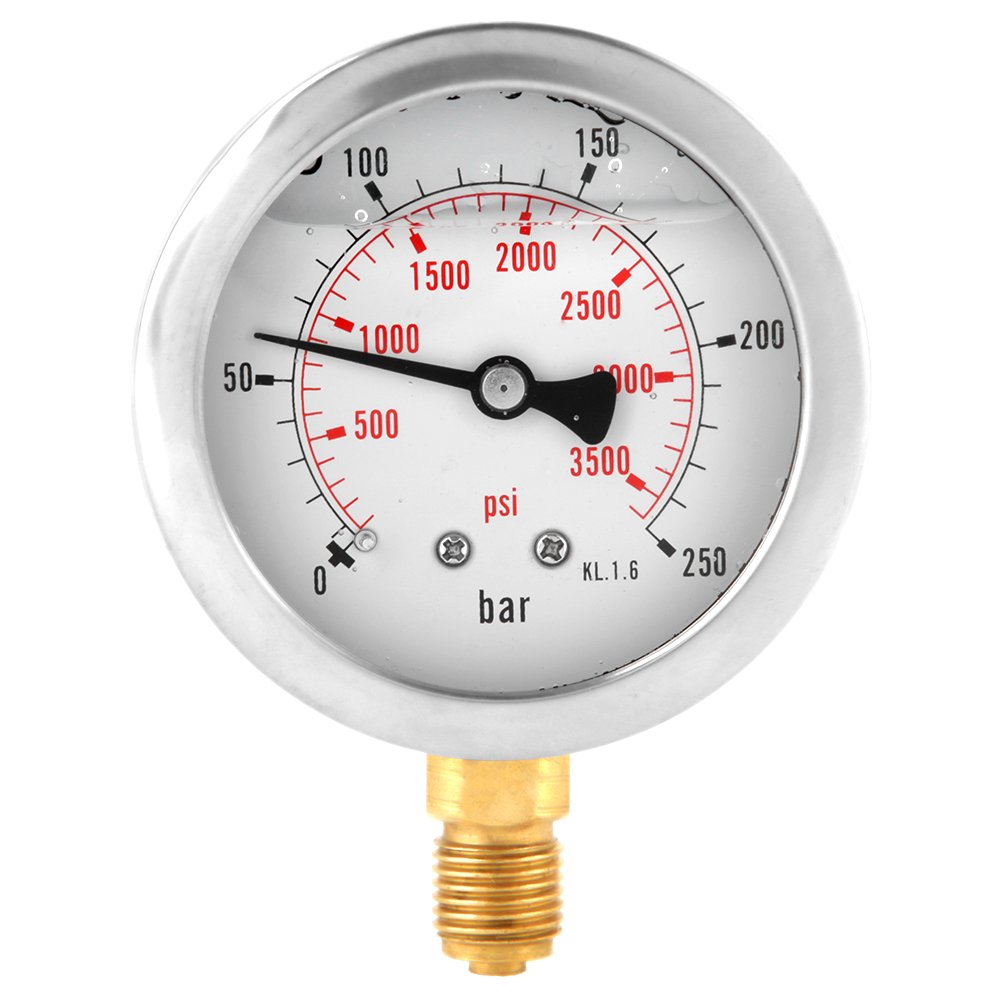 0-250Bar 0-3750PSI G1/4 63mm Mini Dial Pressure Gauge, Pack of 2 Y92165