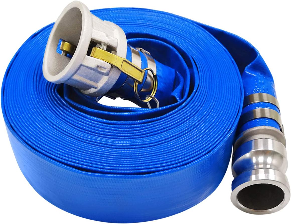 3 x 50' Blue PVC Backwash Hose with Aluminum Camlock Fittings Z822