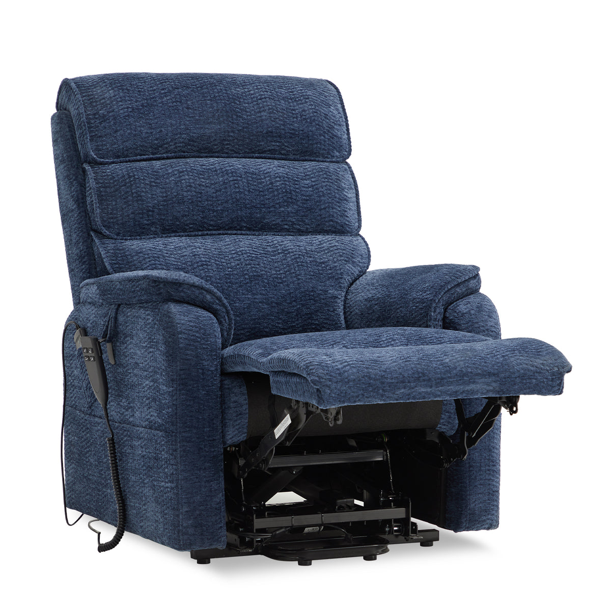 Blue Chenille Dual Motor Lift Recliner with Massage Heating R11519