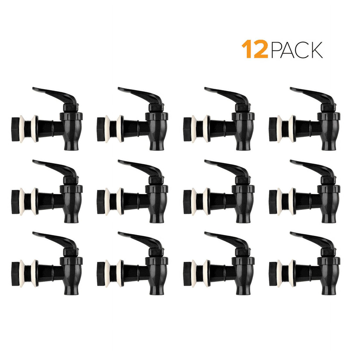 Black B.P.A.-Free Water Dispenser Replacement Valve 12-Pack K740
