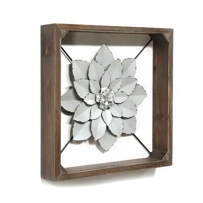 Décoration Murale Fleur encadrée en Métal W866