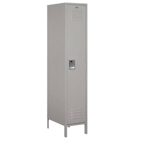 1 Tier 1 Wide School Locker, 78 inch H x 18 inch W x 18 inch D, Gray Z7648