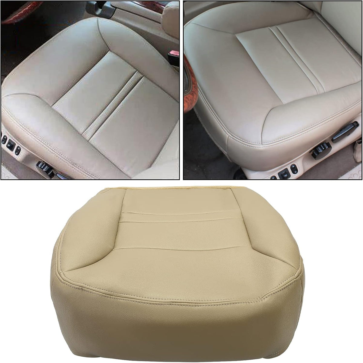 Tan Leather Seat Covers Pack of 2 A2450